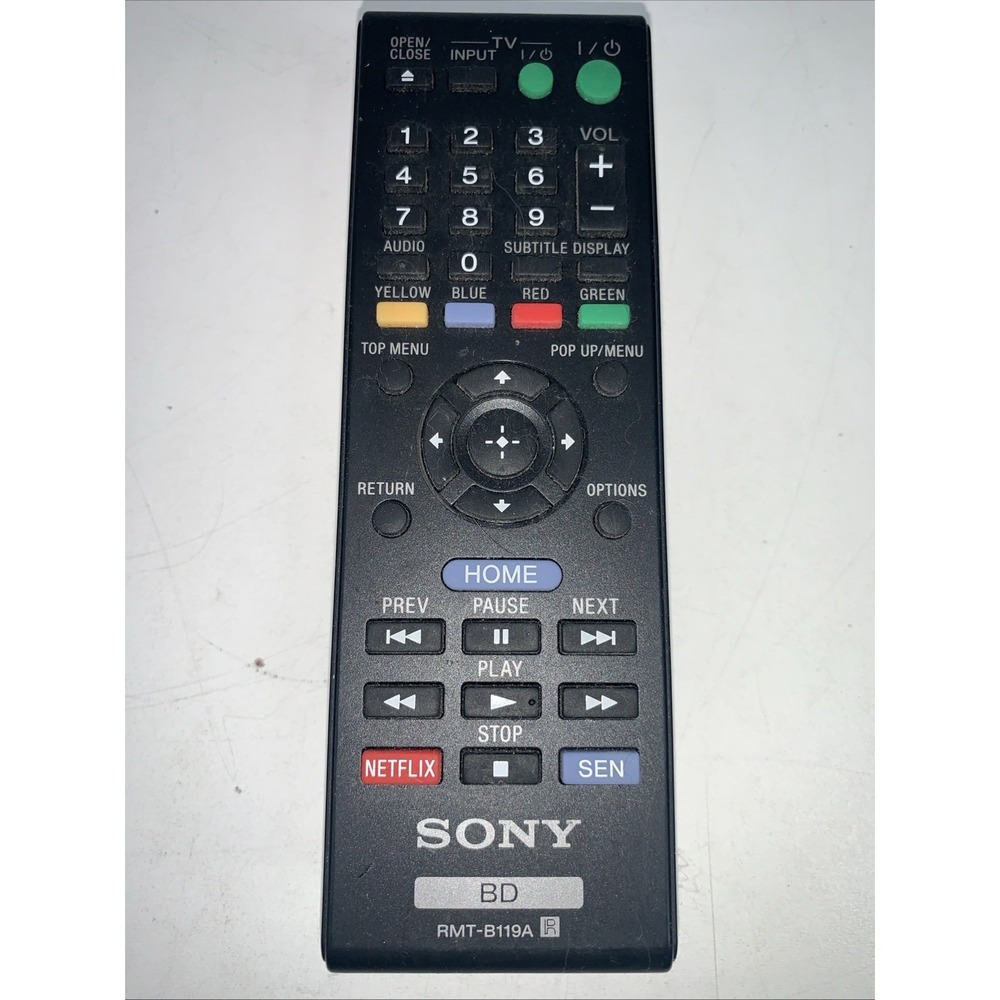 Sony Remote (RMT-B119A) for Select Sony Blu-Ray Players - Black